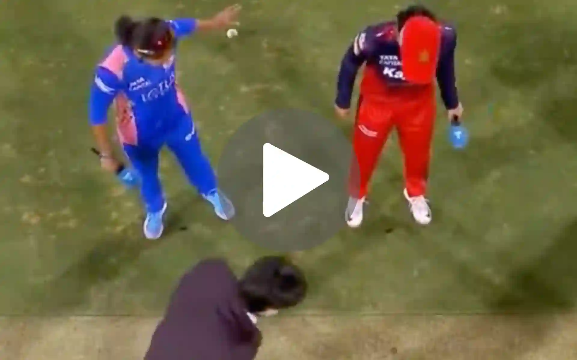 [Watch] RCB Captain Smriti Mandhana Gets Hit By Random Ball During Toss vs MI